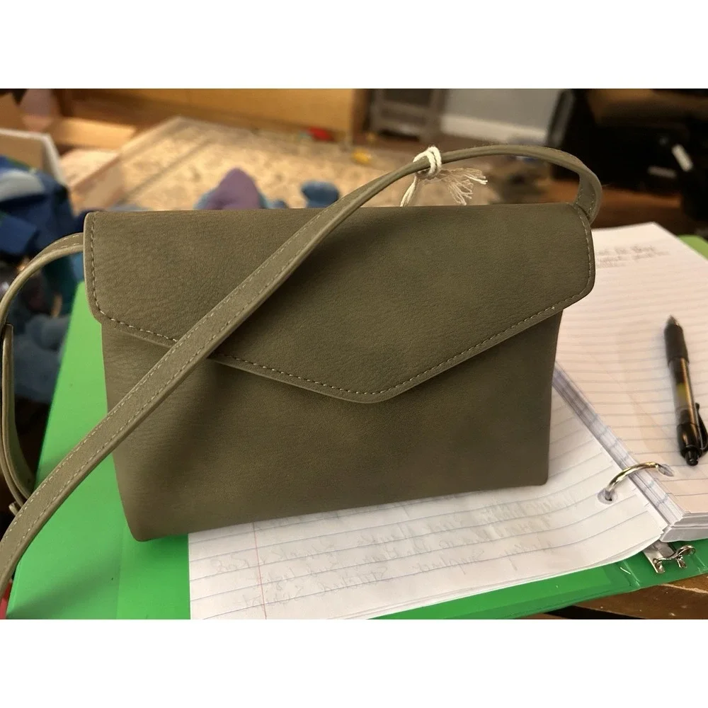 NWT Universal Thread Dk Gray Suede Purse‎ 5